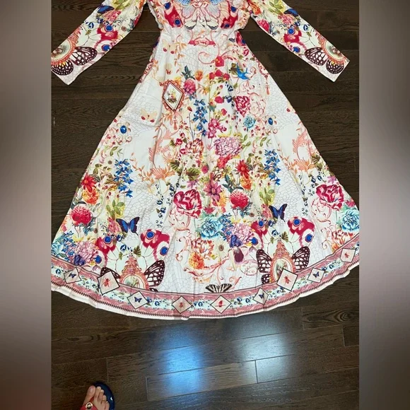 Elegant Floral Maxi dress- Size S - Picture 3 of 14